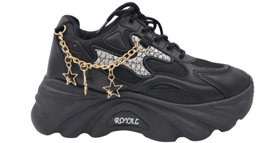 Trendy Black Chunky Casual Sneaker for Women