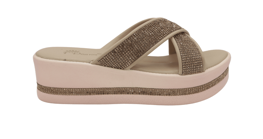 Women's Fancy Khaki Wedge Heel Platform Sandals